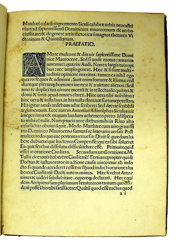 Woodcut initial in Colatius, Matthaeus: Opuscula