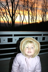 Anna at sunrise in the NC Mountains - just woke up