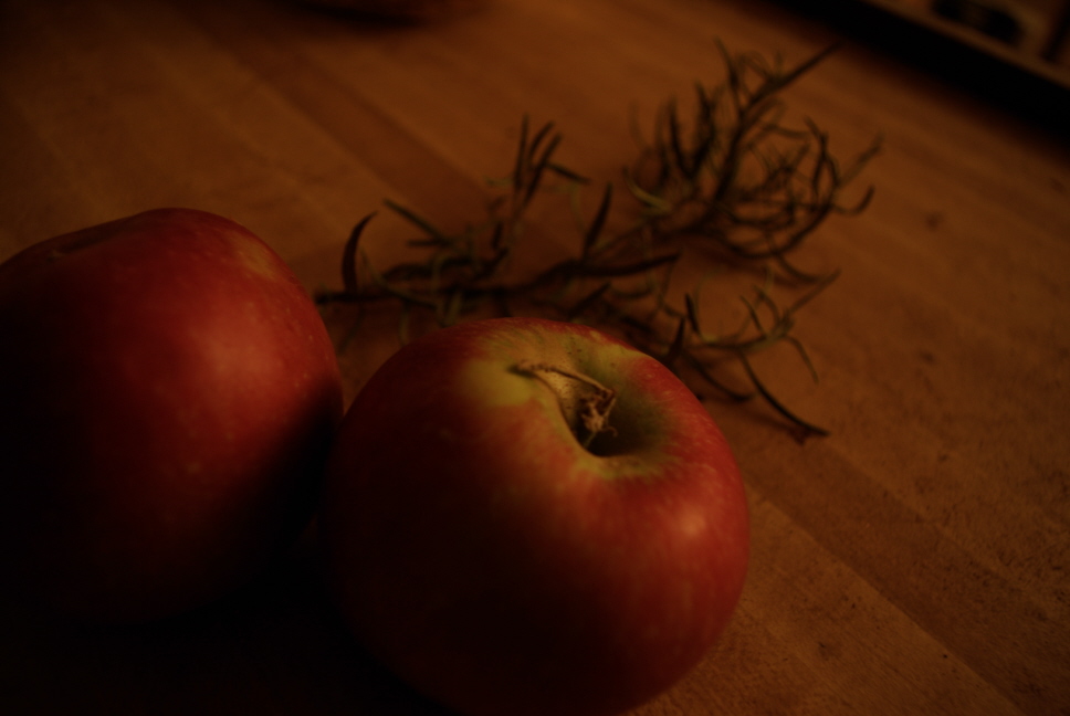 apples and rosemary