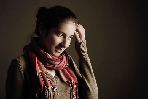 girl with the red scarf
