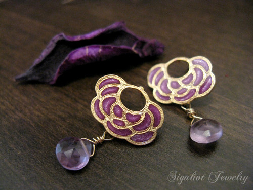 Amethyst Lotus Earrings