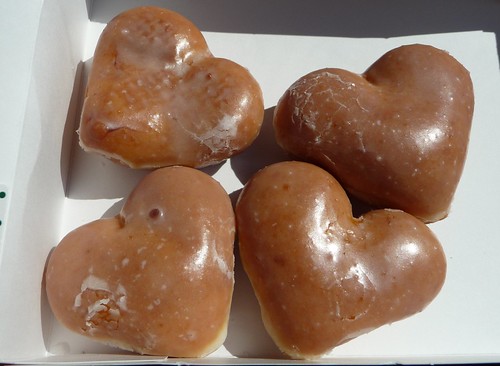 Krispy Kreme plain glazed on Valentine's Day