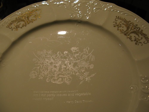 engraved dish for flux factory's housebroken show