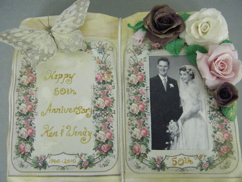 view large 50th Wedding Anniversary Book Cake