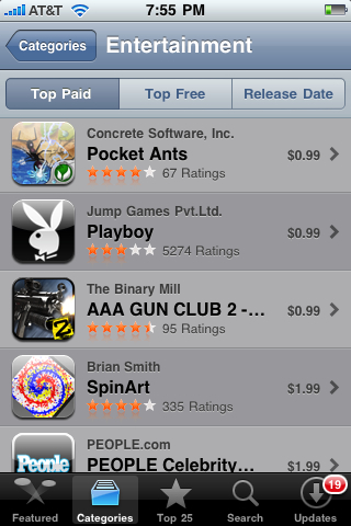 Entertainment Apps in Apple App Store