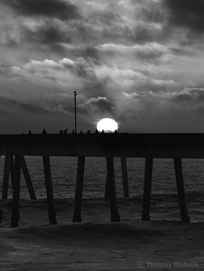 Sunset above Fishing Pier, Pacifica, California, May 2011