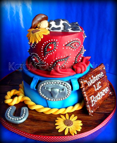 Lil' Buckaroo Baby Shower Cake by Kara's Custom Cakes