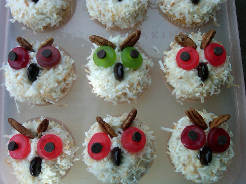 Owls Luv Coconut Cupcakes