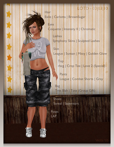 john mayer dating lizzie grubman. And now for the LOTD..ish! lotd0303done. A more casual LOTD..ish today with some perfectly sculpted pants and sneakers, a gorgeous free bag and a group gift 