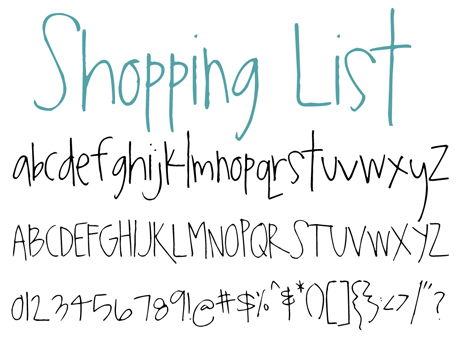 click to download Shopping List