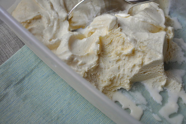 vanilla bean ice cream made using cuisinart 