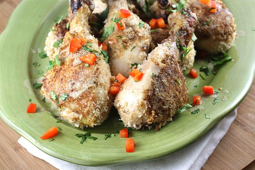 Baked Chicken Drumsticks Recipe with Dijon Mustard & Ancho Chile Pepper Sauce