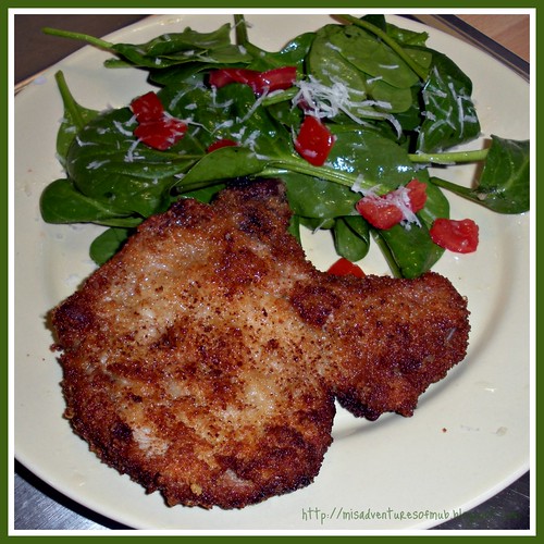 Crispy Pork Chop & Spinach Salad