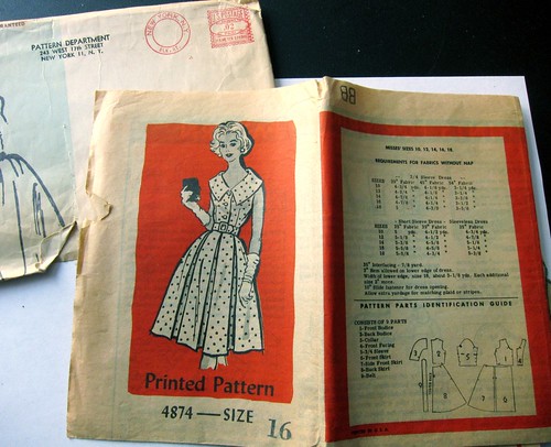 Vintage Mail Order Printed Pattern 4874 Dress