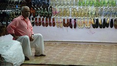 Sandal shop and shopkeeper