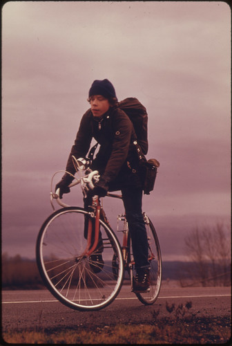 School Children, Were Forced to Use Their Bicycles on Field Trips During the Fuel Crisis in the Winter of 1974. There Was Not Enough Gasoline for School Buses to Be Used for Extra-Curricular Activities, Even During the Dark and Rainy Weather 02/1974