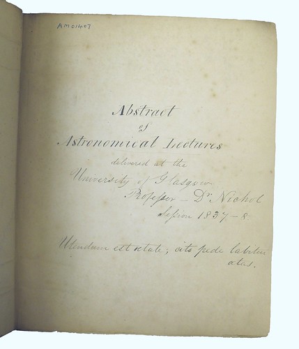 Title Page from Nichol's 'Abstract of Astronomical Lectures'