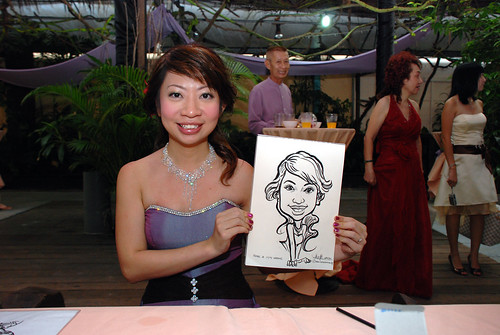 Caricature live sketching for Mark and Ivy's wedding solemization - 2