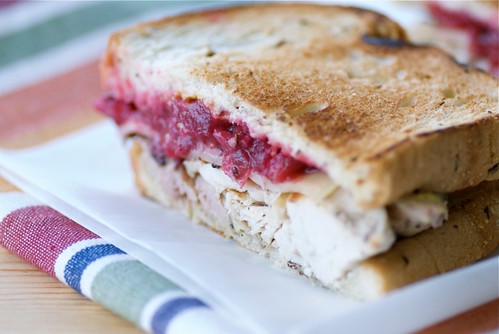 leftover thanksgiving turkey sandwich with cranberry sauce, gouda, and sage mustard DSC_0014