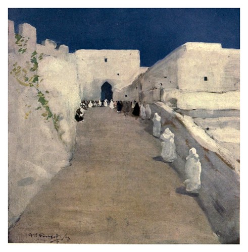 003-Calle de la Kasbah en Tanger-Morocco 1904- Ilustraciones de A.S. Forrest