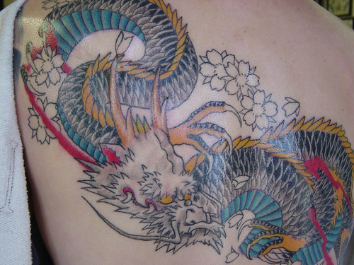 Session 3 of my asian dragon tattooadded some color todayblue belly 