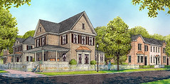 rendering, new neighborhood in Davidson (by: Dover Kohl & Partners)