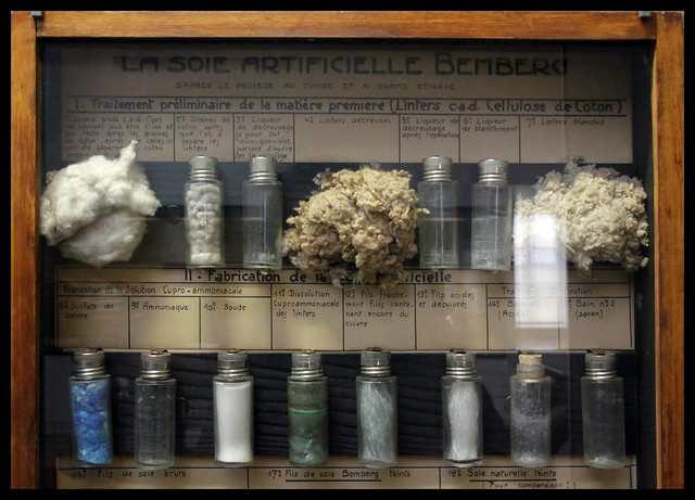 Sample board of rayon manufacture with copper, Bemberg, 1931