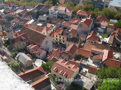 The view f Omis town from Mirabella fortress