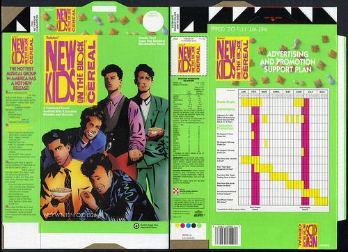 Ralston - New Kids on the Block cereal box - sales sample flat - 1990