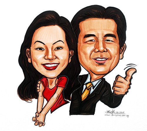 couple caricatures in colour 261209