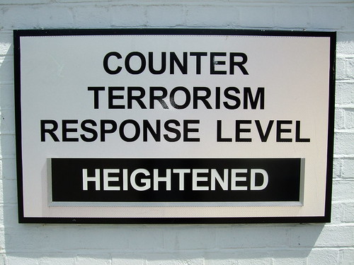 Counter terrorism heightened sign by Kathy Kavan