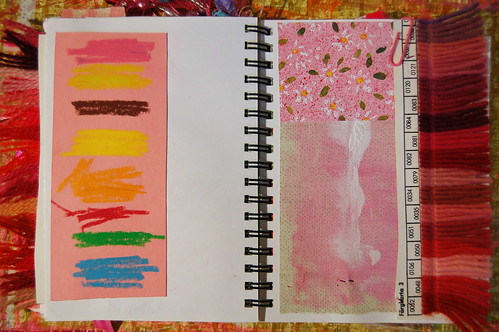 Pink Notebook: crayon marks