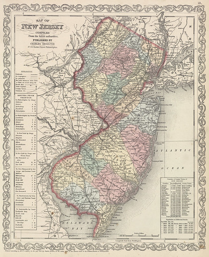 map of new york state and new jersey. Map of New Jersey - 1857