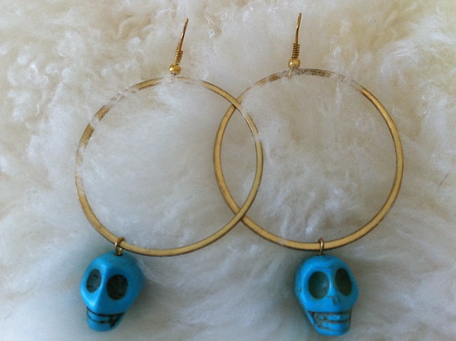 Blue Skull Earrings