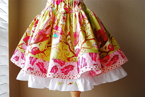 My Edith Twirl Skirt with Tula Pink's Plume