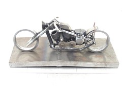 Metal Harley Panhead  sculpture