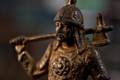 Upper part of a medieval knight bronze statuette