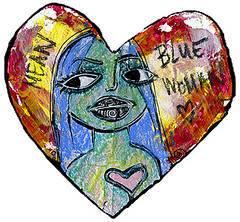 heart shaped - mean blue woman