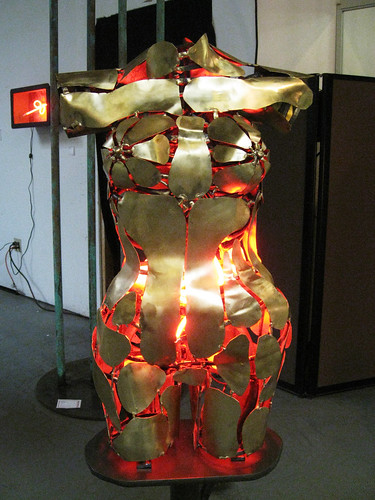 Metallic Bust with Neon Lights