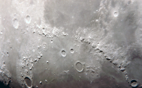 Closeup of Moon Surface Showing Craters