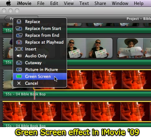 Green Screen effect in iMovie '09