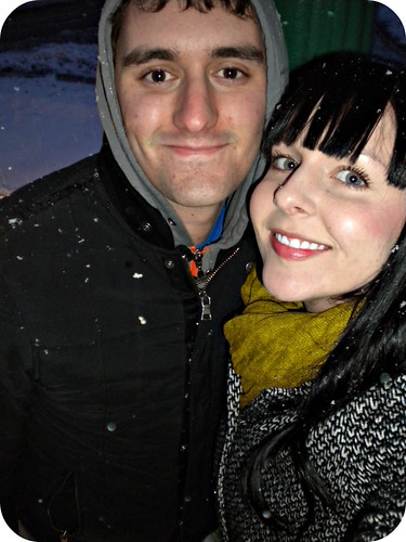 love in the snow (this is Hank's "hurry and take the photo" face!)