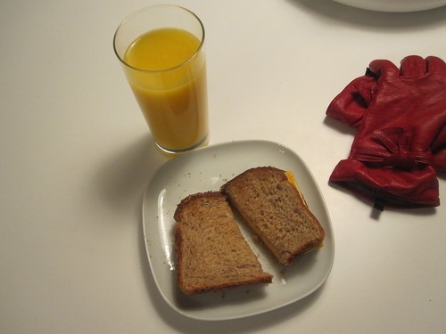 Cheese toast and OJ