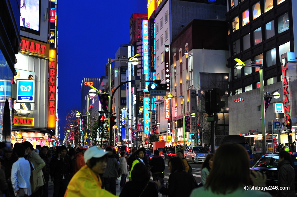 Lots of people on the street whether it be morning or night, Shinjuku is always alive.