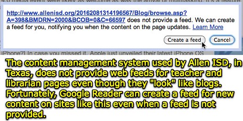 Google Reader - Create a Feed