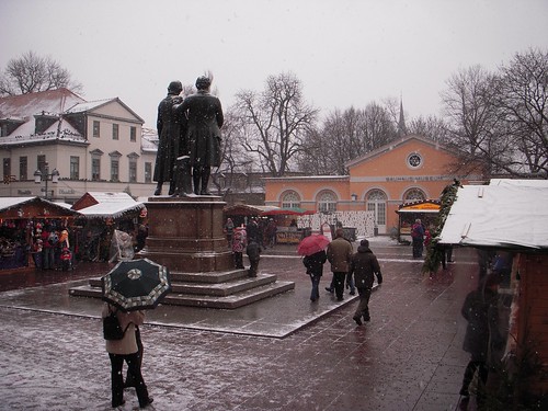 Goethe, Schiller, the Christmas Market, and Snow.