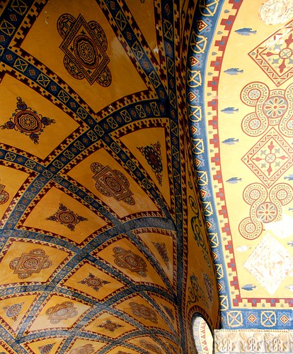 painted ceiling detail, haghia sophia (aya sofya), istanbul