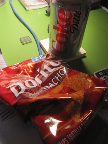 Diet Coke and Doritos from the machine - $1.25