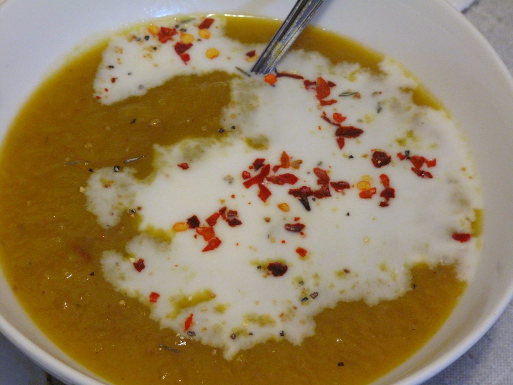 lemon curry potato leek soup with coconut milk