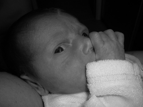sucking thumb black and white by you.